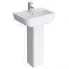 Pro 600 Modern Short Projection Basin & Pedestal (550mm Wide - 1 Tap Hole) -Wall Hung Basins Shop Pro 600 Modern Short Projection 1 Tap Hole Basin w Pedestal p