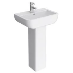 Pro 600 Modern Short Projection Basin & Pedestal (550mm Wide - 1 Tap Hole)