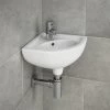 RAK Compact Corner Basin - 1 or 2 Tap Hole Option