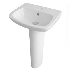 Nuie Renoir Compact Basin & Full Pedestal - 1 Tap Hole -Wall Hung Basins Shop RFP d4 460