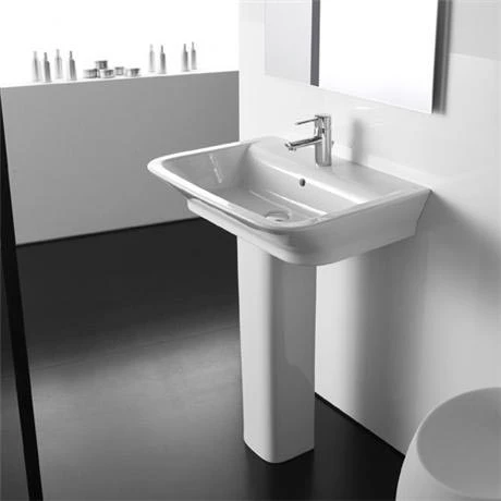 Roca - The Gap 650mm 1 tap hole basin with full pedestal 4 Roca - The Gap 650mm 1 tap hole basin with full pedestal - Image 2