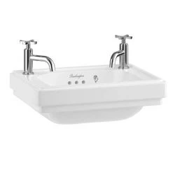 Burlington Riviera 450mm 2TH Wall Hung Cloakroom Basin -Wall Hung Basins Shop RIV8 2TH D4 460