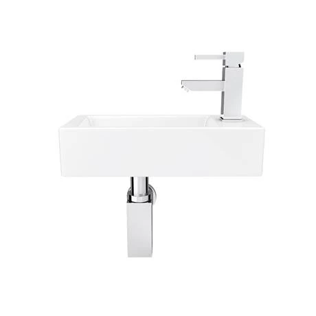 Rondo Wall Hung Small Cloakroom Basin 1TH - 365 x 180mm 6 Rondo Wall Hung Small Cloakroom Basin 1TH - 365 x 180mm - Image 4