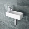 Rondo Wall Hung Small Cloakroom Basin 1TH - 365 x 180mm -Wall Hung Basins Shop RWHSCB n p