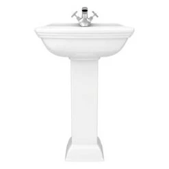 Rydal Traditional Basin + Pedestal (1 Tap Hole) -Wall Hung Basins Shop RYD BP D2 460
