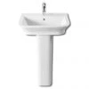 Roca - The Gap 550mm 1 tap hole basin with full pedestal 2 Roca - The Gap 550mm 1 tap hole basin with full pedestal -Wall Hung Basins Shop Roca The Gap modern 550mm 1 tap hole basin with full pedestal p