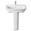 Roca - The Gap 650mm 1 tap hole basin with full pedestal -Wall Hung Basins Shop Roca The Gap modern 650mm 1 tap hole basin with full pedestal p