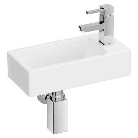 Rondo Wall Hung Small Cloakroom Basin 1TH - 365 x 180mm 4 Rondo Wall Hung Small Cloakroom Basin 1TH - 365 x 180mm - Image 2