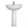 VitrA - S50 Round Washbasin & Pedestal - 1 Tap Hole - 4 Size Options -Wall Hung Basins Shop S50RWP P