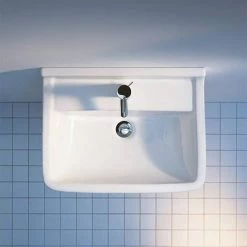 Duravit Starck 3 1TH Basin + Full Pedestal -Wall Hung Basins Shop SK501THSP D2 460