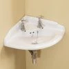 Silverdale Victorian 465mm Corner Cloakroom Basin - 2 Tap Hole -Wall Hung Basins Shop Silverdale Victorian 465mm Corner Cloakroom Basin 2 Tap Hole p