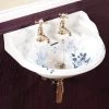 Silverdale Victorian Blue Garden Wall Hung Cloakroom Basin (530mm Wide - 2 Tap Hole) -Wall Hung Basins Shop Silverdale Victorian Blue Garden Wall Hung Cloakroom Basin p