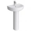 Sofia Modern Basin with Full Pedestal (1 Tap Hole - Various Sizes) -Wall Hung Basins Shop Sofia Modern Basin with Full Pedestal 1 Tap Hole p