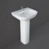 RAK Tonique 45cm Basin 1TH with Full Pedestal -Wall Hung Basins Shop TON45BAS1PED P