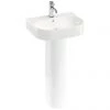 Britton Bathrooms Trim 500mm 1TH Basin with Full Pedestal 2 Britton Bathrooms Trim 500mm 1TH Basin with Full Pedestal -Wall Hung Basins Shop TR50FPED P