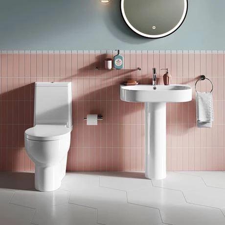 Britton Bathrooms Trim 600mm 1TH Basin with Full Pedestal 5 Britton Bathrooms Trim 600mm 1TH Basin with Full Pedestal - Image 3