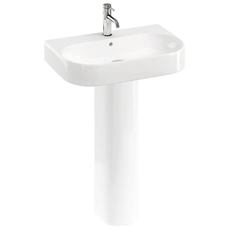 Britton Bathrooms Trim 600mm 1TH Basin with Full Pedestal 3 Britton Bathrooms Trim 600mm 1TH Basin with Full Pedestal