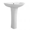 Toreno Round Basin 570mm Round 1 TH Basin + Full Pedestal -Wall Hung Basins Shop TRBP570 p