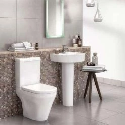 Toronto Basin with Full Pedestal (600mm Wide - 1 Tap Hole) -Wall Hung Basins Shop Toronto Basin with Full Pedestal n d2 460