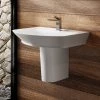 Hudson Reed Maya Basin 1TH + Semi Pedestal (3 Size Options) -Wall Hung Basins Shop UABSP p
