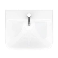Venice Modern Short Projection Basin & Pedestal (550mm Wide - 1 Tap Hole) -Wall Hung Basins Shop V550BP D4 460