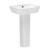 Valencia Modern Basin with Full Pedestal (600mm Wide - 1 Tap Hole) -Wall Hung Basins Shop VAL6BP p