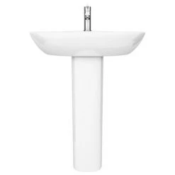 Venice Modern Corner Basin + Pedestal (1 Tap Hole) -Wall Hung Basins Shop VCRNBP D2 460