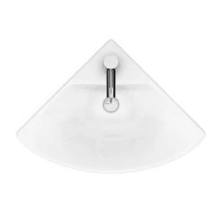 Venice Modern Corner Basin + Pedestal (1 Tap Hole) -Wall Hung Basins Shop VCRNBP D4 460