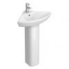 Venice Modern Corner Basin + Pedestal (1 Tap Hole) -Wall Hung Basins Shop VCRNBP prod1