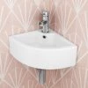 Bermuda Corner Cloakroom Basin 1TH - 335 x 335mm -Wall Hung Basins Shop VES067 prod1