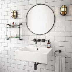 Kyoto Large Rectangular 600 x 460mm 0TH Wall Hung Basin -Wall Hung Basins Shop VES132 0TH D3 460