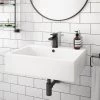 Kyoto Large Rectangular 600 x 460mm 1TH Wall Hung Basin -Wall Hung Basins Shop VES132 np