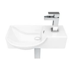 Valencia Wall Hung Basin (400mm Wide - Gloss White) -Wall Hung Basins Shop VGW4 d2 460