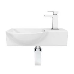 Valencia Wall Hung Basin (400mm Wide - Gloss White) -Wall Hung Basins Shop VGW4 d3 460