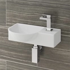 Valencia Wall Hung Basin (400mm Wide - Gloss White)