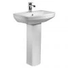 Tavistock Vibe 550mm Ceramic Basin + Pedestal -Wall Hung Basins Shop VIB 550 FP P