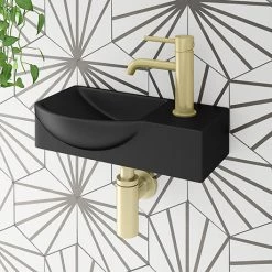 Valencia Wall Hung Basin (400mm Wide - Matt Black)