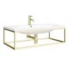Venice 900mm Wall Hung Basin with Brushed Brass Towel Rail Frame inc. Tap + Bottle Trap -Wall Hung Basins Shop VN9BBFRMT P