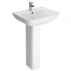 Venice Modern Short Projection Basin & Pedestal (550mm Wide - 1 Tap Hole) -Wall Hung Basins Shop Venice Modern Short Projection Basin Pedestal p