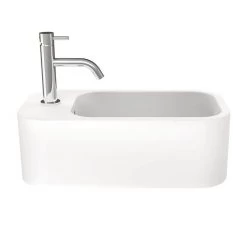 Crosswater Popolo 480 x 250mm (1TH) Wall Hung Cloakroom Basin - White Gloss