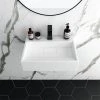 Arezzo 500mm Wall Mounted / Countertop Stone Resin Basin with Hidden Waste Cover -Wall Hung Basins Shop WMC5PMB prod