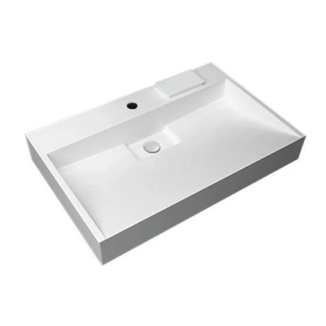 Arezzo 600mm Wall Mounted / Countertop Stone Resin Basin with Hidden Waste Cover 4 Arezzo 600mm Wall Mounted / Countertop Stone Resin Basin with Hidden Waste Cover - Image 2