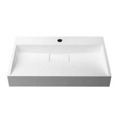 Arezzo 600mm Wall Mounted / Countertop Stone Resin Basin with Hidden Waste Cover 9 Arezzo 600mm Wall Mounted / Countertop Stone Resin Basin with Hidden Waste Cover -Wall Hung Basins Shop WMC6PMB d3 460