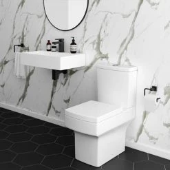 Arezzo 600mm Wall Mounted / Countertop Stone Resin Basin with Hidden Waste Cover 11 Arezzo 600mm Wall Mounted / Countertop Stone Resin Basin with Hidden Waste Cover -Wall Hung Basins Shop WMC6PMB nd4 460