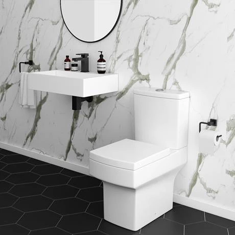 Arezzo 600mm Wall Mounted / Countertop Stone Resin Basin with Hidden Waste Cover 7 Arezzo 600mm Wall Mounted / Countertop Stone Resin Basin with Hidden Waste Cover - Image 5
