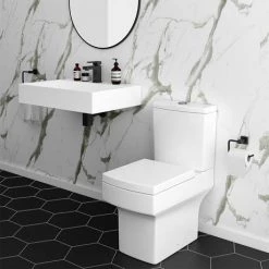 Arezzo 700mm Wall Mounted / Countertop Stone Resin Basin with Hidden Waste Cover -Wall Hung Basins Shop WMC7PMB d5 460