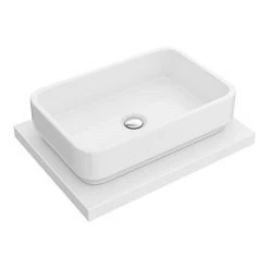 600 x 450mm White Shelf with Miami Basin