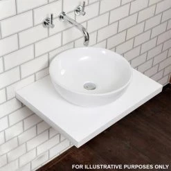 600 x 450mm White Shelf with Casca Basin -Wall Hung Basins Shop WSVES978 D4 460