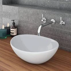 600 x 450mm White Shelf with Casca Basin -Wall Hung Basins Shop WSVES978 d2 460
